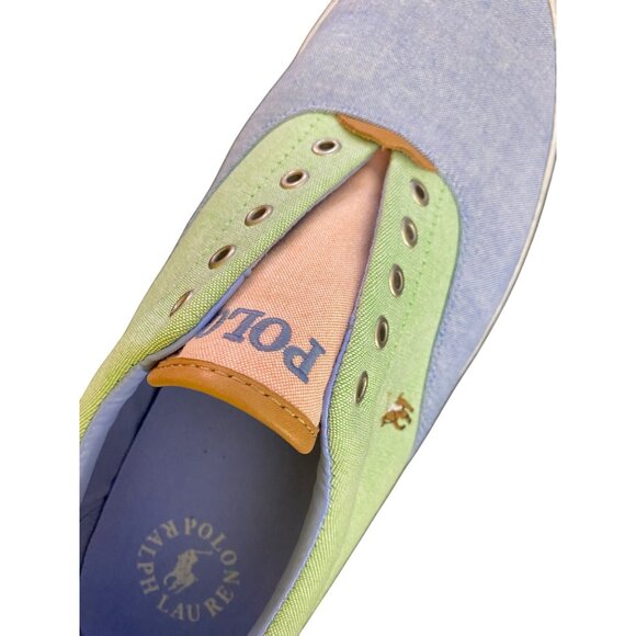 Ralph Lauren Polo Thorton III Mens Oxford Sneakers Size 13D Blue/Green Preppy - Picture 4 of 8